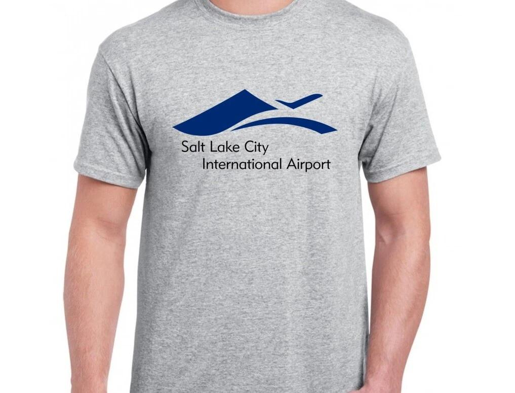 Salt Lake City International Airport T-Shirt Travel Utah US Sport Gray Tee Shirt 3XL