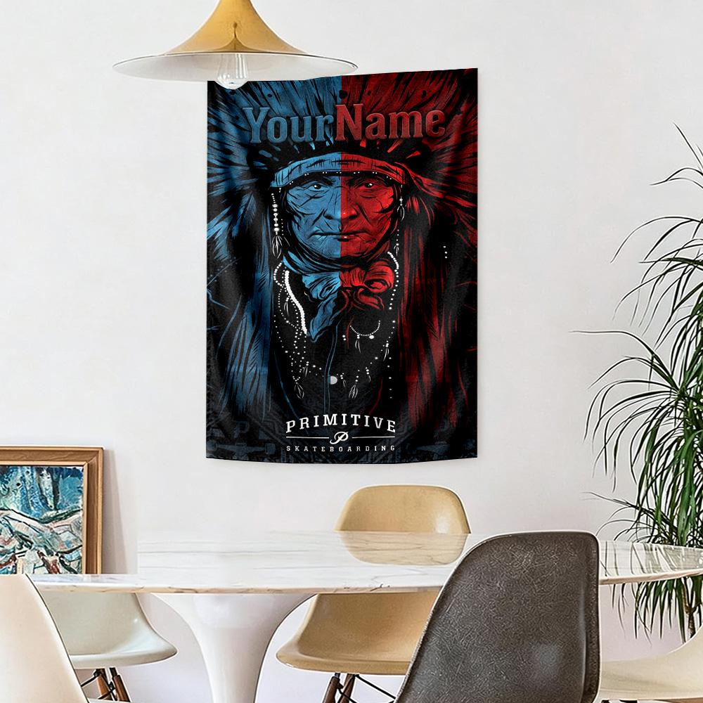 Ethnic Tribal Patterns Custom Your Name Wall Decor Tapestry Art For Pet Memorial Birthdaywedding Party Backdrop Family Gift