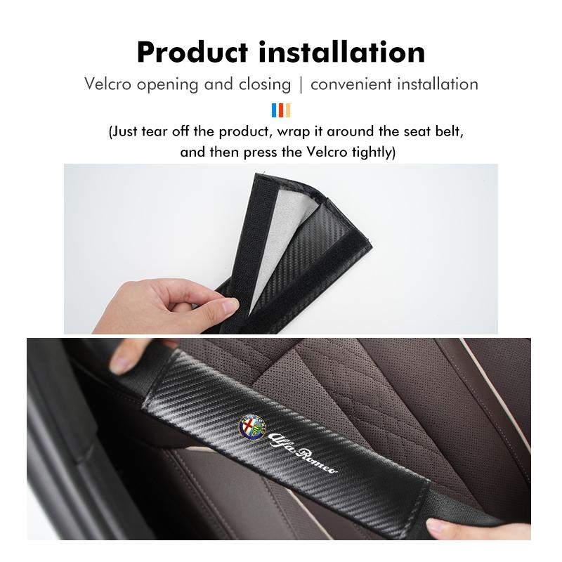 2026 Hot Alfa Romeo Car Seatbelt Shoulder Protector Cover Carbon Fiber Safety Belt For Alfa Romeo 159 Giulietta 156 147 Giulia M