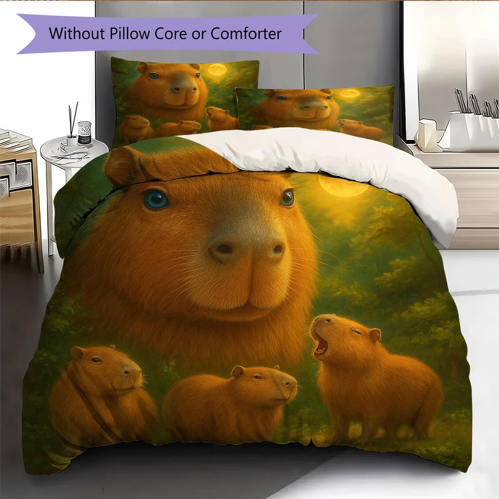 Cartoon Pattern Bedding Quilt Set Quilt Cover Pillowcase Home Decoration Birthday Gift (1 * Duvet Cover + 2 * Pillowcase, Without Core)