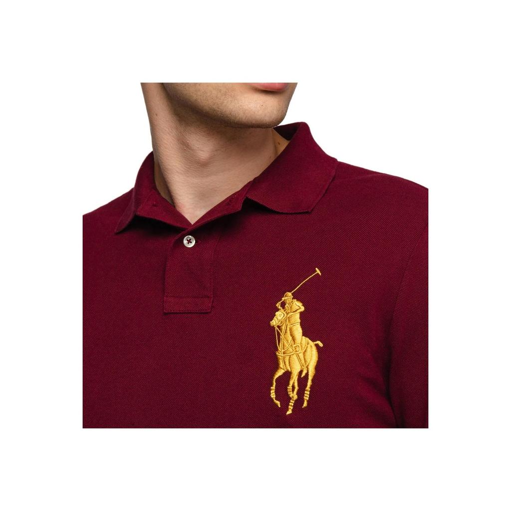 Polo Ralph Lauren Ss24 Gold Label Logo Big Pony Brodé Polo à Manches Longues Homme Polos 710766856-005