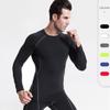Men's PRO Fitness Long-Sleeve Compression Shirt - Elastic, Sweat-Wicking, Quick-Drying, Body-Shaping Running Top.