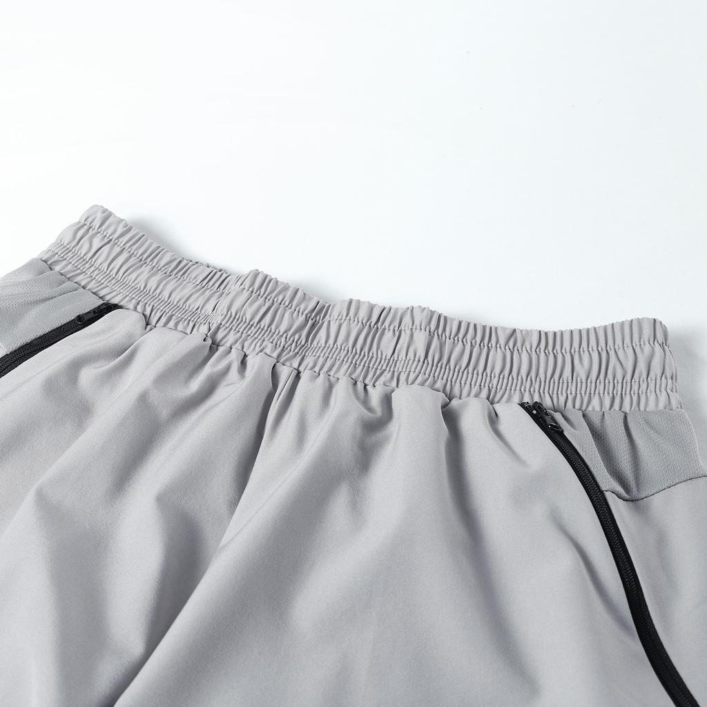 2-In-1 Men Running Shorts with Zipper Pockets Quick Dry Exercise Shorts for Training Gym Workout