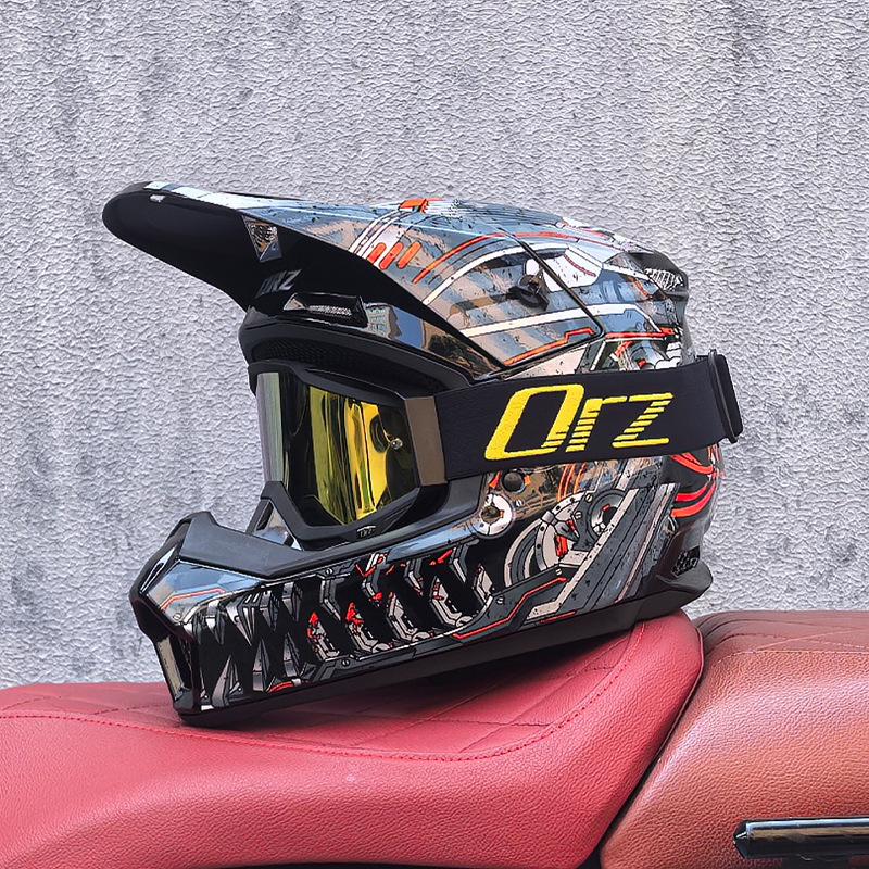 Orz Off-Road Helmets Kids Teens Electric Bike Helmets Men and Women Rally Helmets Mountain Bike Riding Downhill