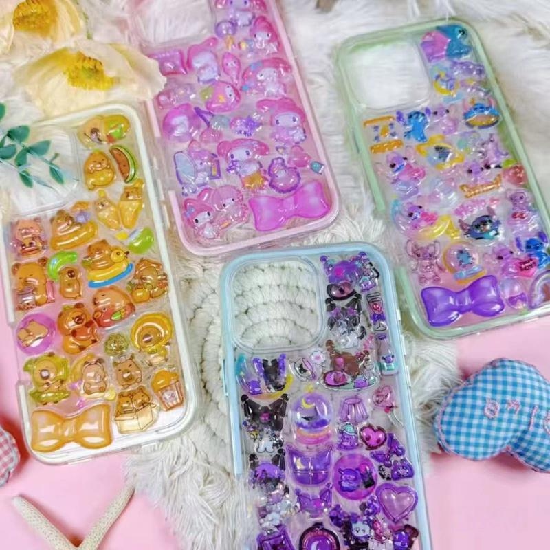 Cartoon Fun 3D Stickers Hello Kitty Stickers Decorate Phone Case Notebooks Handmade Scrapbook Decor Bottles Christmas Gift