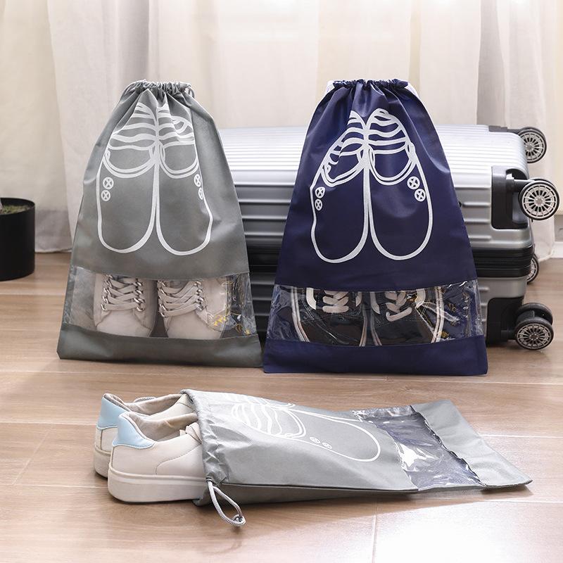 2PCS Portable Shoes Storage Bags Travel Dustproof Drawstring Bag Shoes Storage Organizer Home Organization for Men and Women