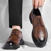 Fashion Summer New Perforated Lightweight Lace Up Comfortable Casual Leather Shoes Fashion Brand Men's Blok Carved Casual Oxford Shoes
