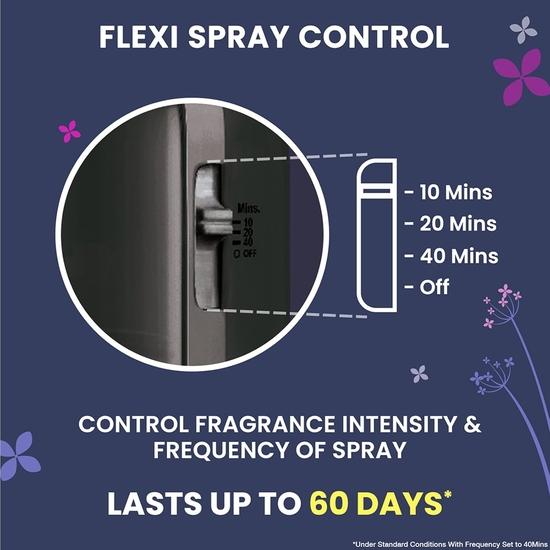 Godrej Aer Matic Kit (Machine + 1 Refill) - Automatic Room Fresheners with Flexi Control Spray| 2200 Sprays Guaranteed | Lasts Up To 60 Days (225ml)