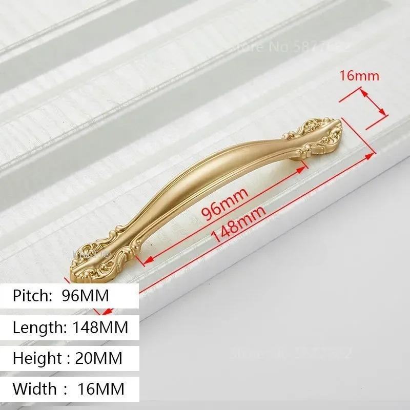 Brushed Brass Cabinet Pulls, 4 Pcs Aluminum Alloy Modern Hardware Handle Cabinet for Kitchen Dresser Cupboard Bathroom Pulls 4 pcs