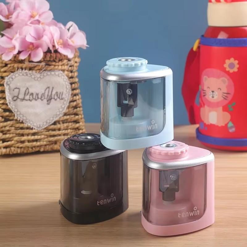 Tenwin 1pc Electric Single Hole Pencil Sharpener, Suitable For 6-8mm Pencils, School/office Quick Sharpener (excluding Battery)