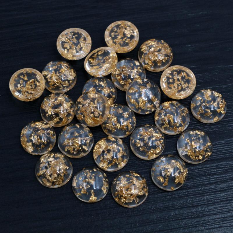 40 Stück 8mm 10mm 12mm Runde Eingebettete Metallfolie Flache Rückseite Harz Cabochons Kuppel DIY Ohrringe Schmuckherstellung Zubehör Fundstücke