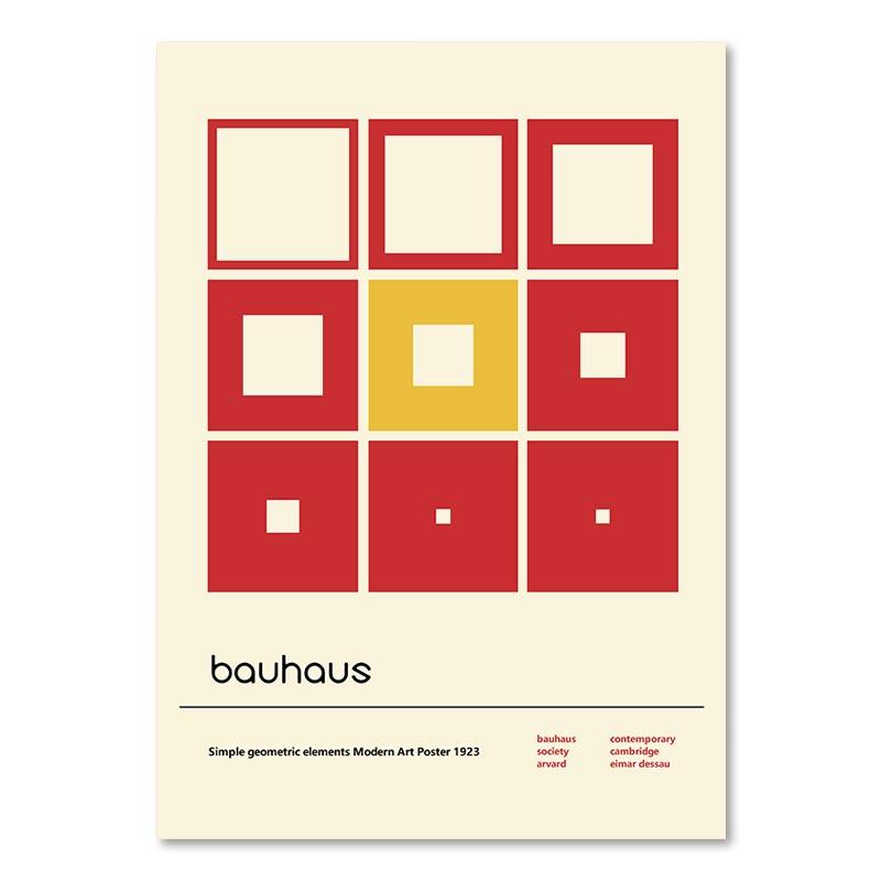 Bauhaus-Ausstellungsplakat, abstrakte Geometrie, Leinwandgemälde, Druck, Schwarz-Weiß-Bilder, moderner Kunstdruck, Wandkunst, Dekor