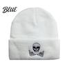Embroidered Skull Hat Design Thick Knit Warm Men Women Winter Beanie Fun Cap Stretchy Unisex