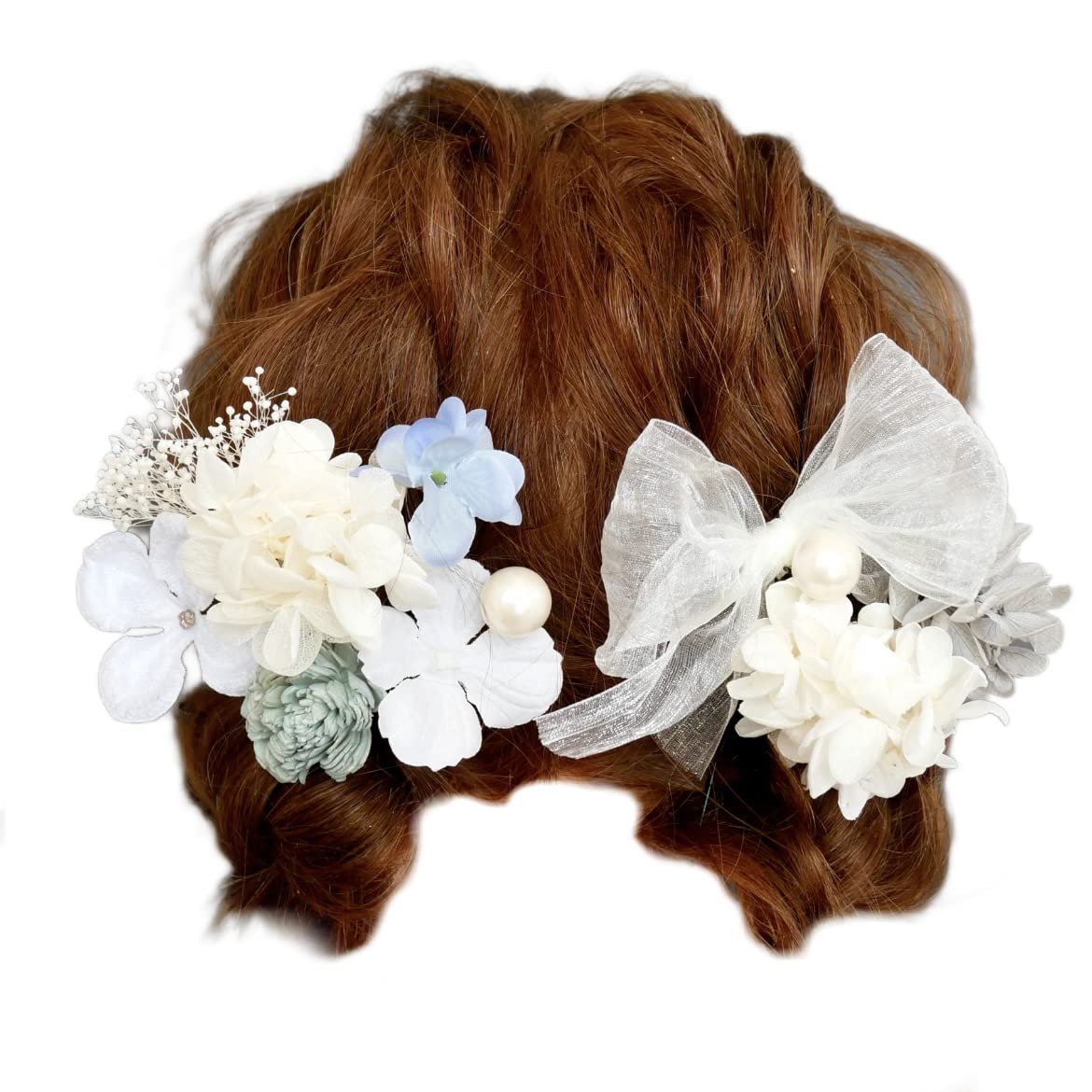 

Ornament Specialty Shop Hair Ornament with Dried Flowers and Organza Ribbon [Hair Bria] Shichi-Go-San (Light Blue) светло-синий