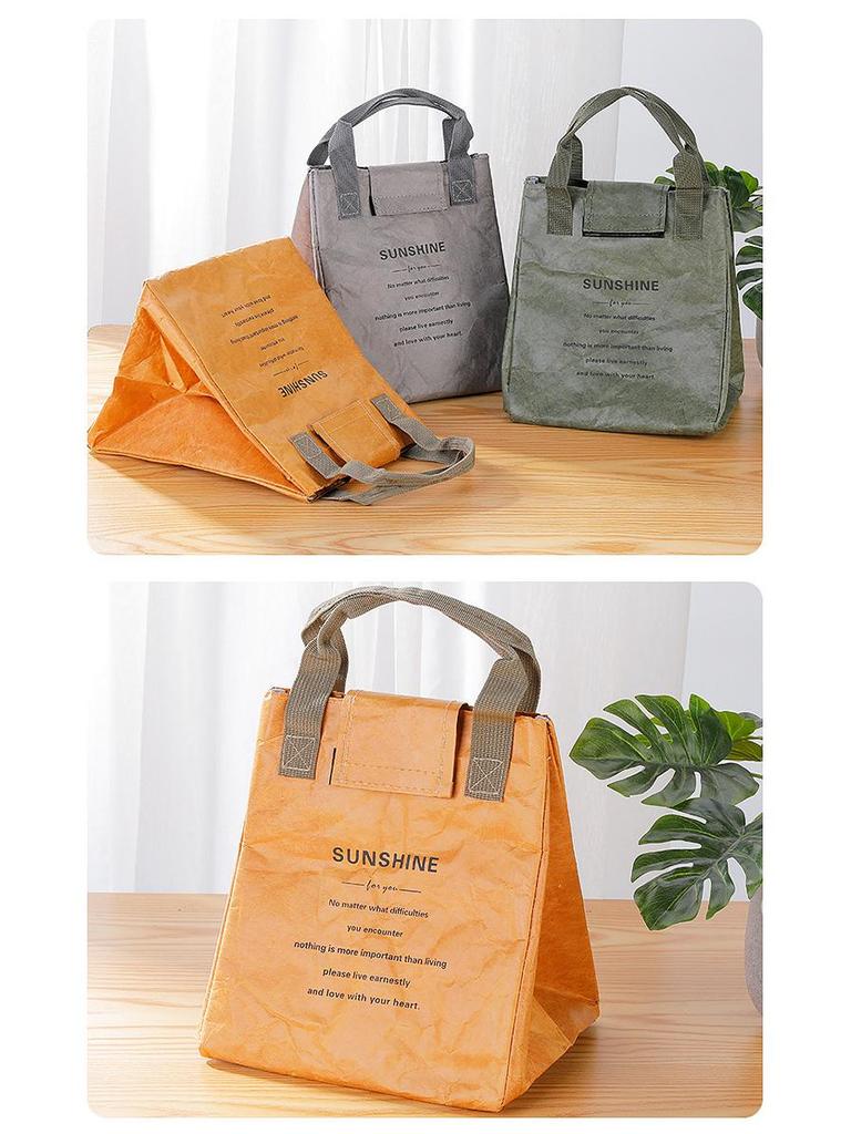 Japanese Insulated Bento Bag: Waterproof, Oilproof, Portable Lunch Box for Office Workers