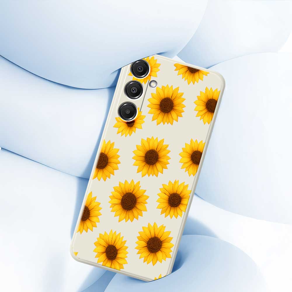 For Samsung Galaxy A16 5G/4G Case Sunflowers Pattern Printing Straight Edge TPU Phone Back Cover