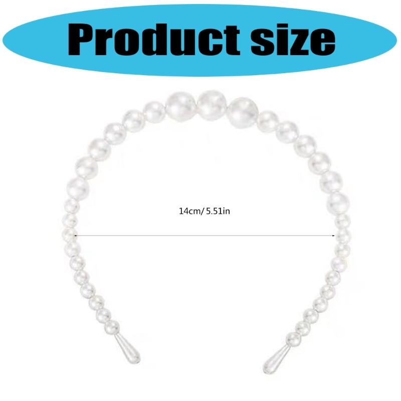 Korean Styles Acrylic Rhinestones Hairband With Faux Pearls Decoration Secure Grip Lightweight For Prom Event