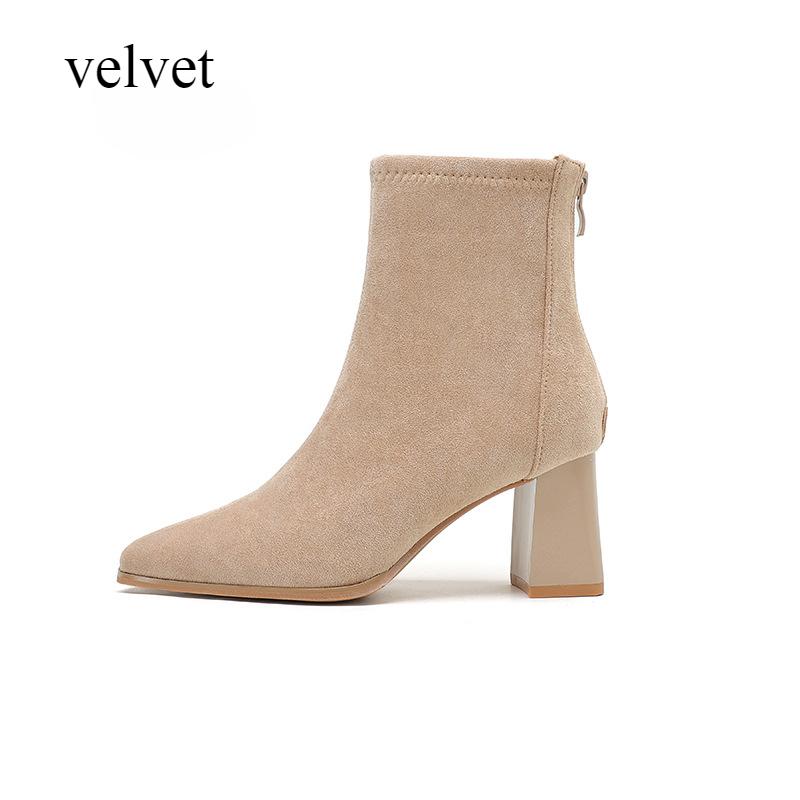 Boots for Women New Autumn and Winter Slim Ankle Boots Suede High Heels Women's Shoes Heels Womens Ladies High Shoes Short Boot