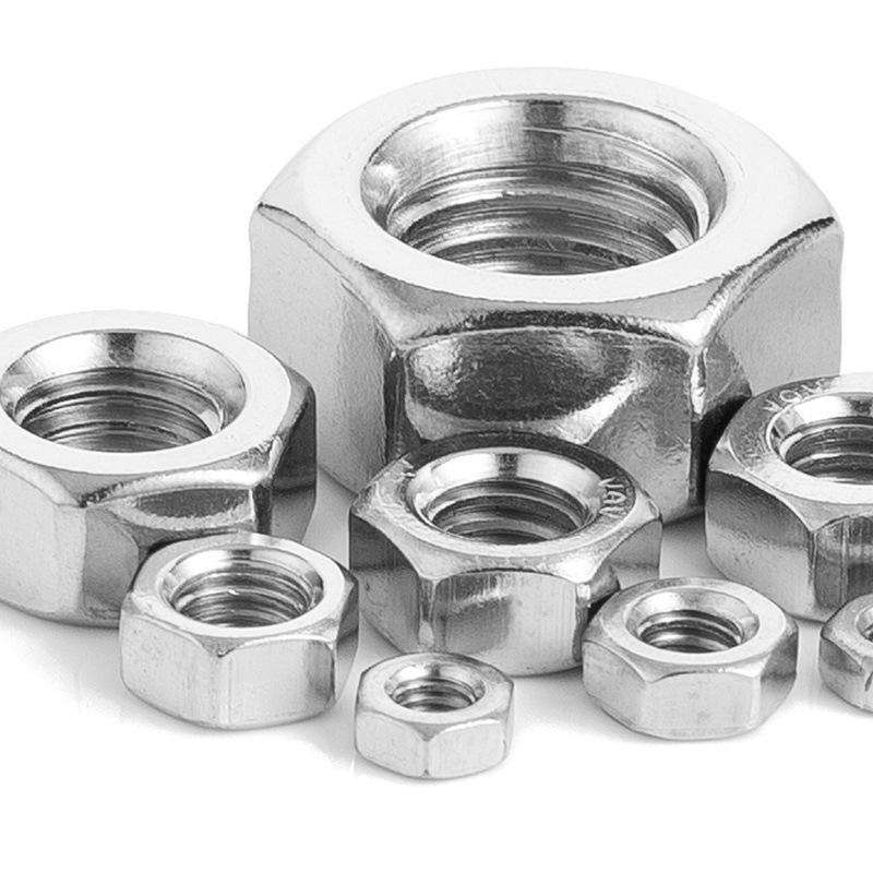 Custom Hexagon 304 Stainless Steel Nuts - DIN934 M3/M4/M5
