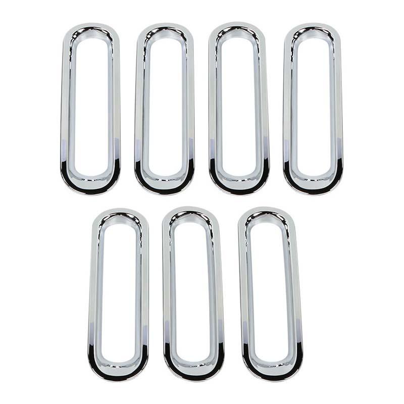 ABS Car Front Grille Decoration Ring Cover Stickers For Jeep Wrangler JK 2007-2017 Car Exterior Accessories
