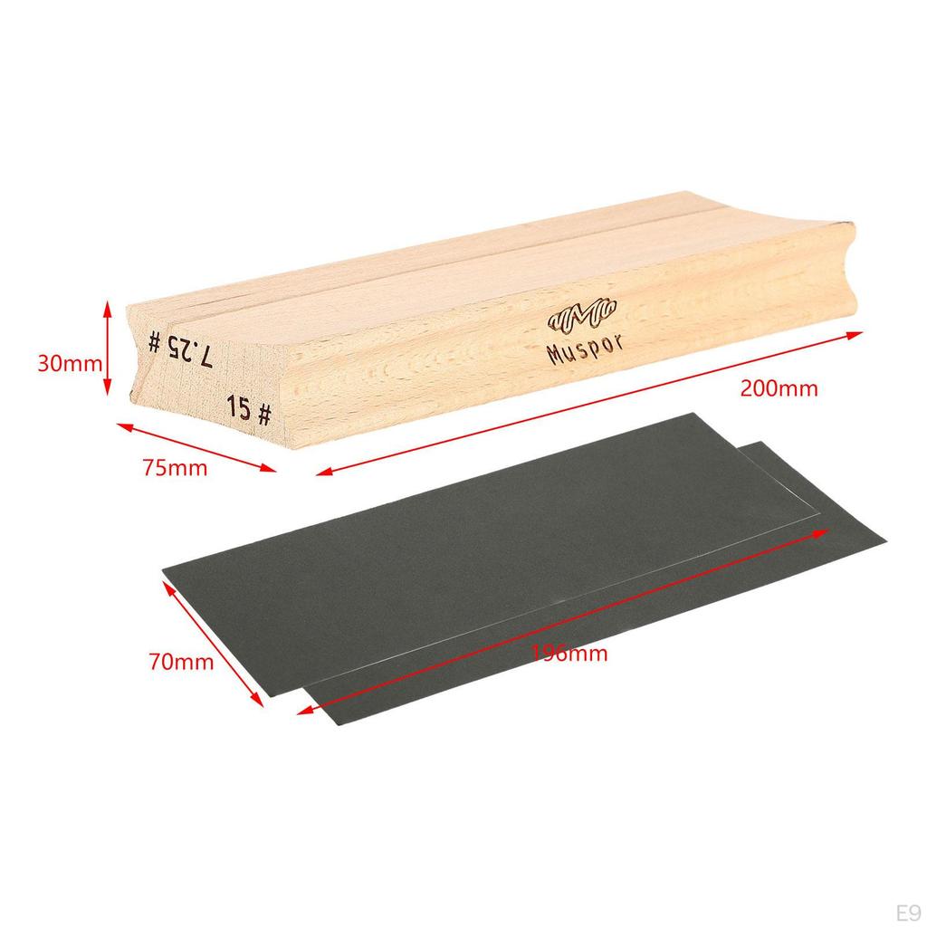 Radius-Schleifklotz mit 2 Schleifpapieren, Gitarrenbauerwerkzeug, für E-Gitarren