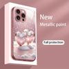 Pink Heart Snowflake Pattern Phone Case Suitable for iPhone 17 16 15 14 13 12 11Pro/Max/Plus Anti Drop and Shockproof Back Cover