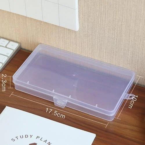 1Pcs Stationery Holder Stickers Plastic Storage Box Manual Account Container Tool Case Mini Transparent Office Desk Organizer