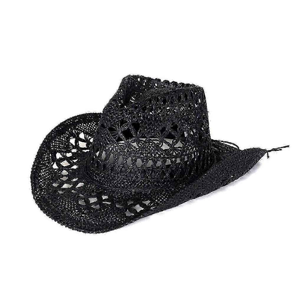Foldable Western Cowgirl Hat & Sun Visor Straw Hat for Men and Women - Outdoor Gardening Sunshade Hat In