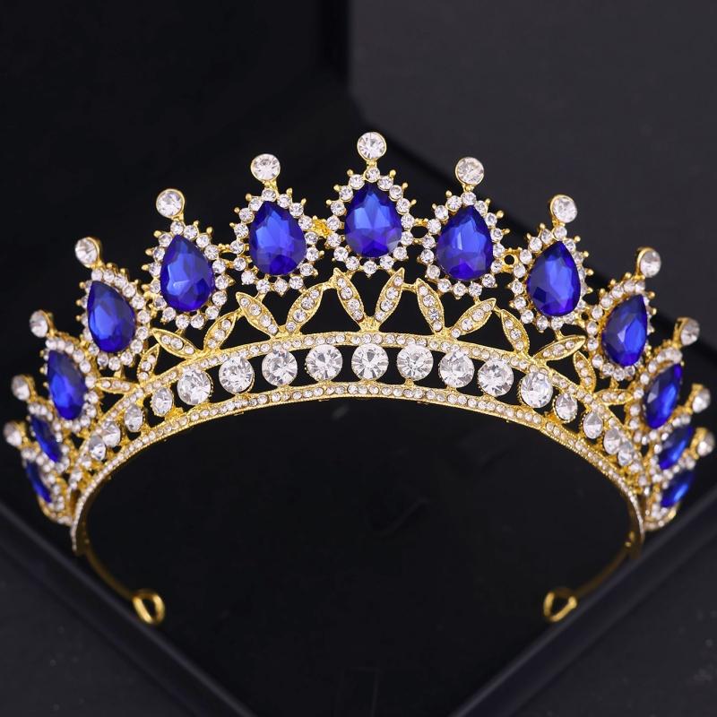 Baroque Crystal Crown Tiara Headband For Women Rhinestone Prom Diadem Crown Bridal Wedding Hair Accessories Jewelry Crown Tiara