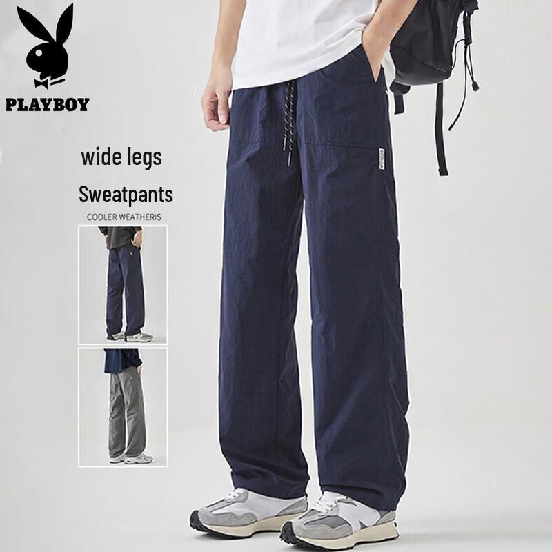 PLAYBOY Men s Casual Loose Straight-Leg Pants L