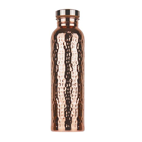 800ML Copper Sports Water Bottle Hammer Pattern Large Capacity Leakproof Portable Outdoor Cycling Gym Fitness Travel Electroplating Drinking Cup
