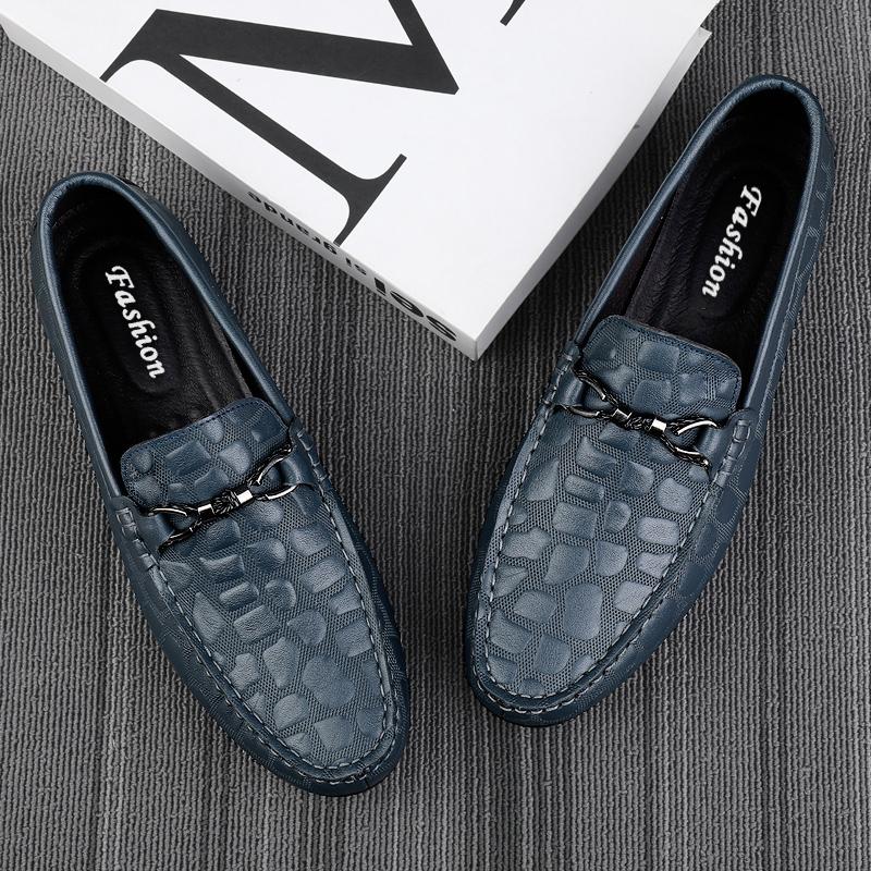 Luxury Brand Genuine Leather Men Loafers Shoes Classic Business Office Wedding Casual Slip On Flats Breathable Driving Men Shoes