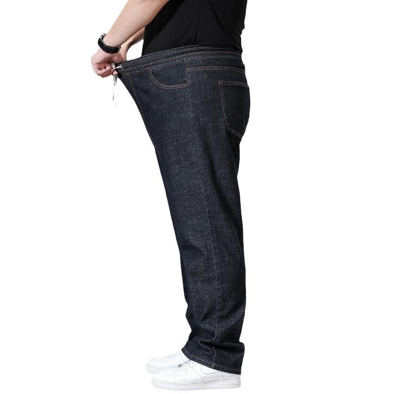 Men's Plus Size Straight-Leg Relaxed Fit Elasticated Waist Men's Wide-Leg Trousers