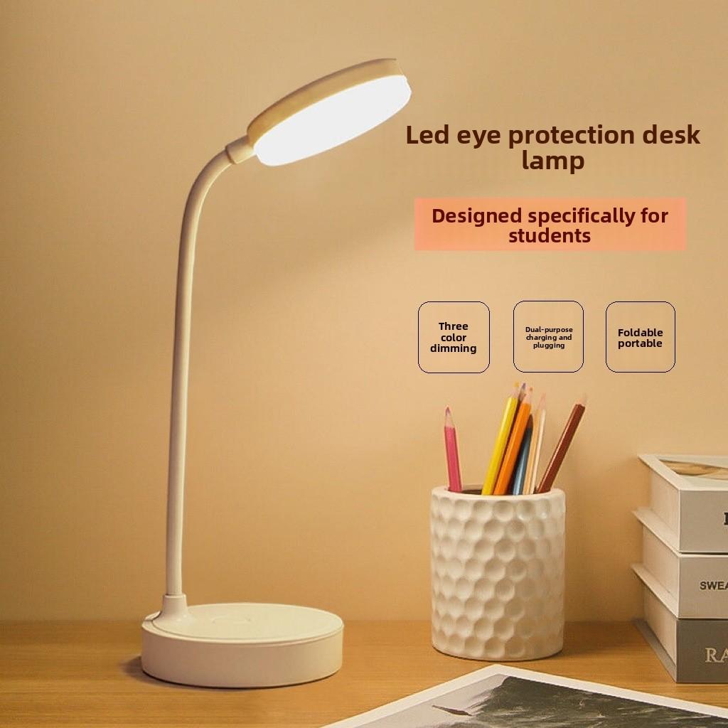 Led Lamp Desk Students Usb Rechargeable Touch Dimming For Reading Light Study