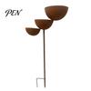 Metal Bird Feeder Stake 3 Tiered Cascading Rain Catcher Bath, Garden Water Iron Bowl Feeder, Outdoor Pollinator Watering Station for Garden,