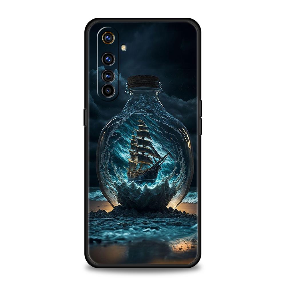 

Bottle Ship Phone Case for Oppo A17 A12 A57 A74 A16 Find X5 X6 A52 A53 A54 A15 Reno 6 Z 7 Pro A9 2020 5G Silicone Shell Capa Bag oppo a54