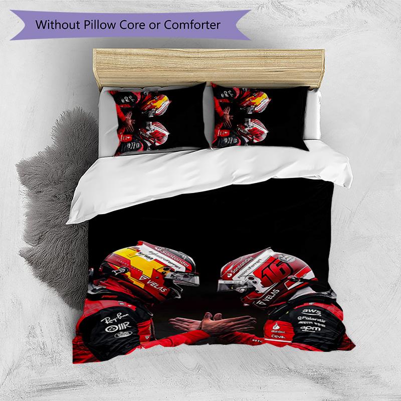 Formula Racing Printed 3PCS Bedding Set Soft Breathable Duvet Cover Pillowcases Set Washable Bedroom Decor Home Gift