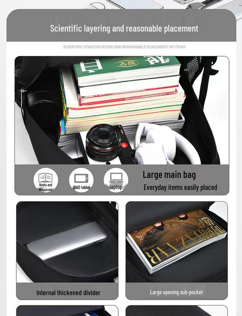 Large Capacity School Backpack for Students: Computer Compartment, Burden Reduction Design, Suitable for Boys In Elementary To High School.