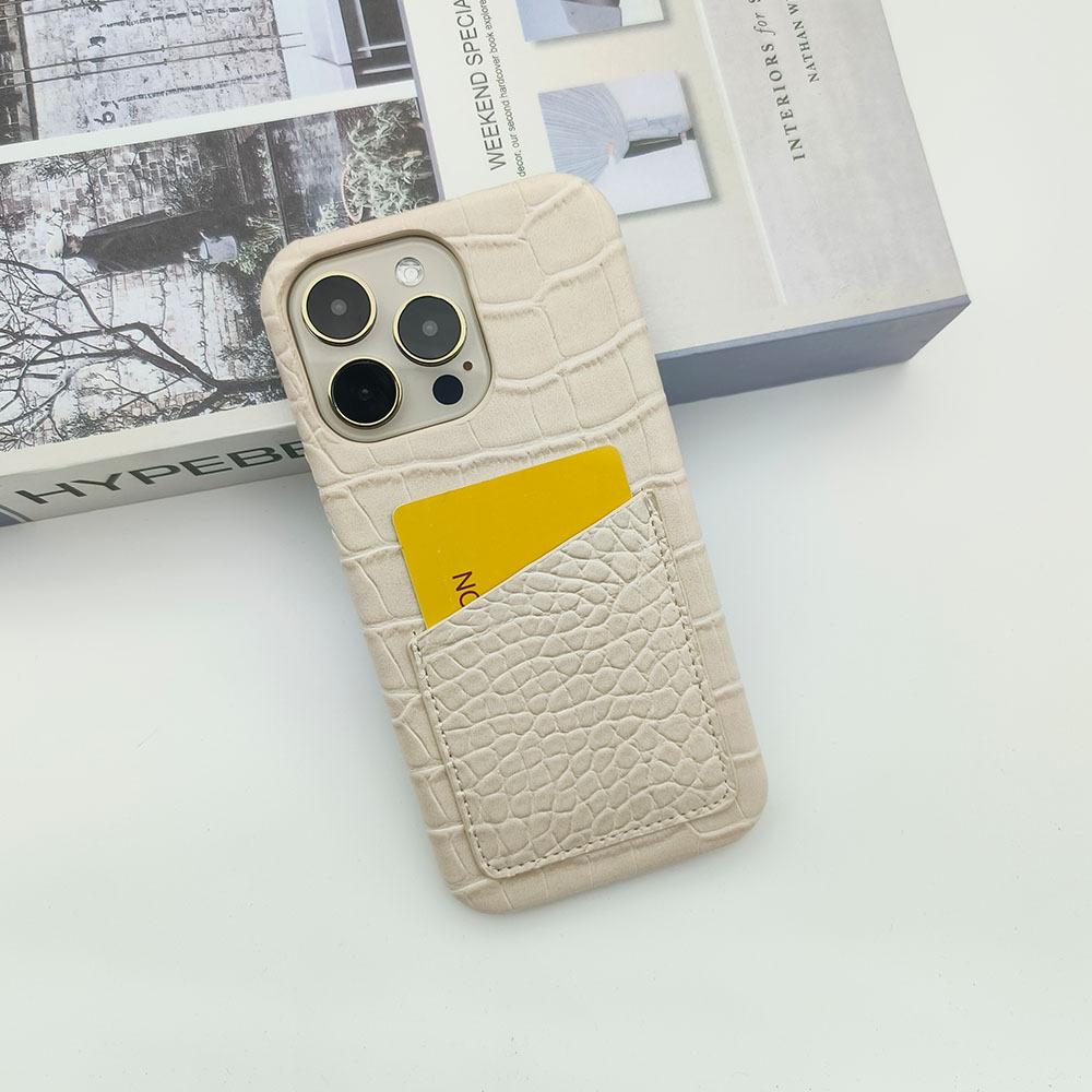 Crocodile pattern is suitable for Apple 15/17/16 mobile phone case insert card 16pro change bag 16promax portable 7