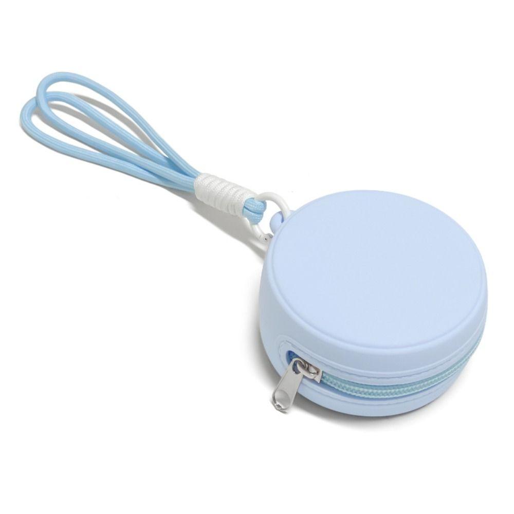 Multifunctional Silicone Earphone Bag Round Data Cable Storage Bag Waterproof Coin Purse  Man