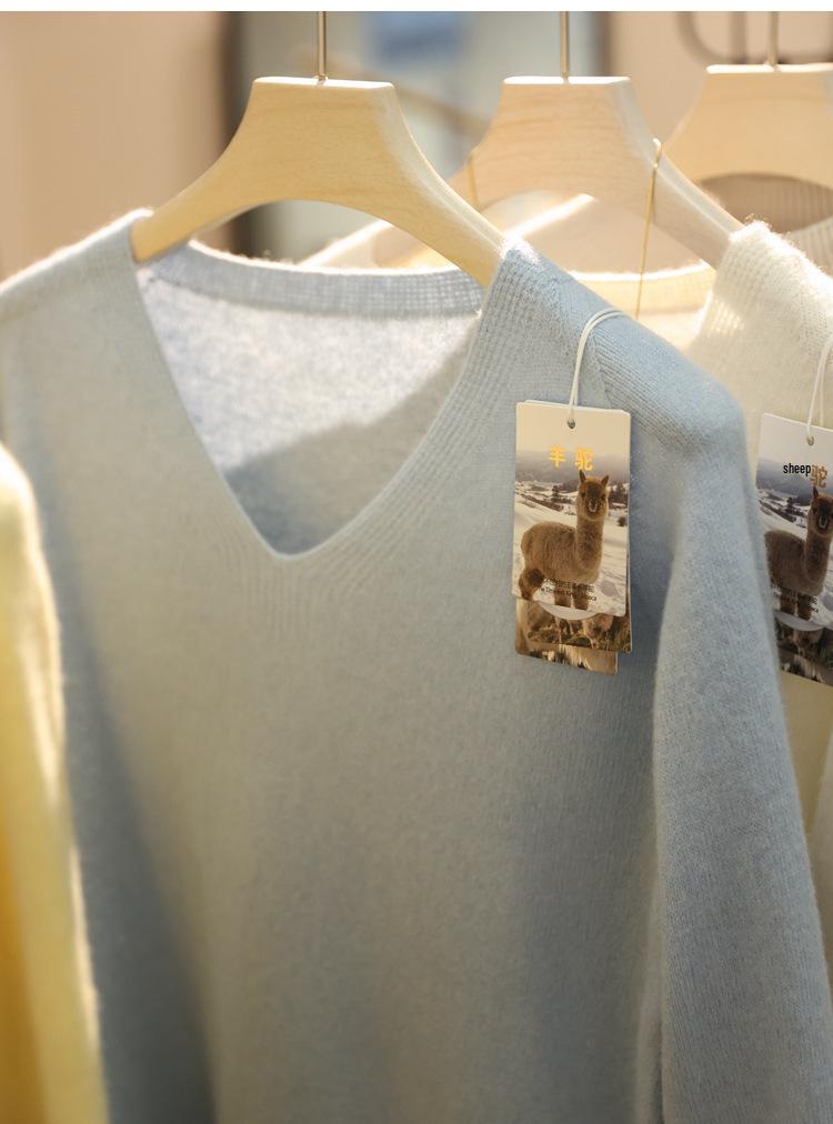 Luxurious Cashmere Alpaca Silk Wool Blend Women's Sweater for Autumn/Winter