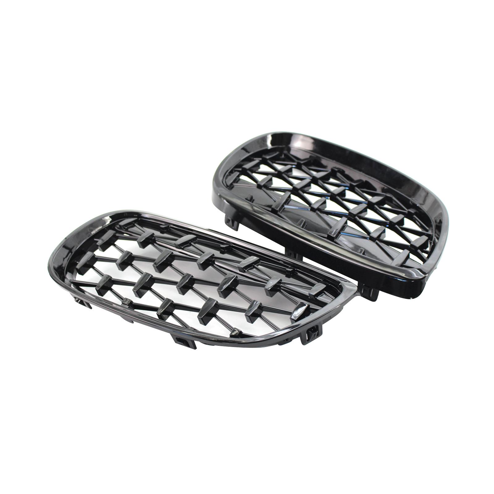 2Pcs Car Front Hood Kidney Grille Grill 51137157277 for BMW E92 E93 Gloss Black