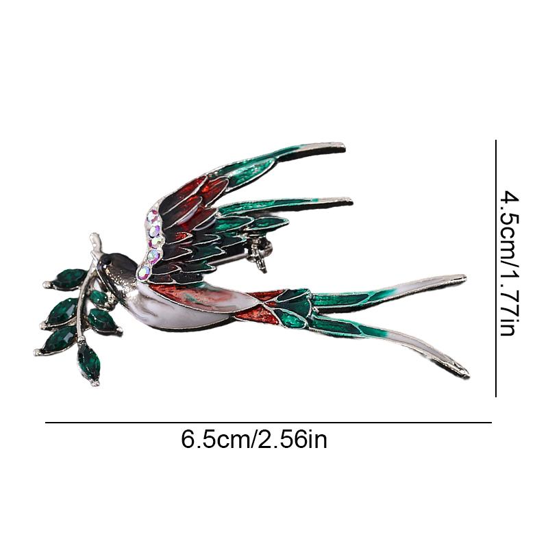1PC Brooch Lightweight Lapel Pin Hypoallergenic Enamel Bohemian Bird Daily Swallow Sturdy Clothing Elegant