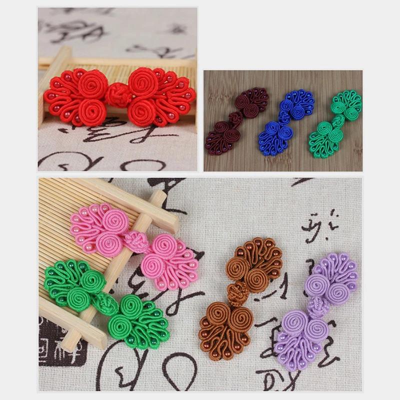 10Pcs Nylon Buttons Chinese Knot Button Chinese Handmade Cheongsam Tang Suit Buttons Knot Fastener Closures