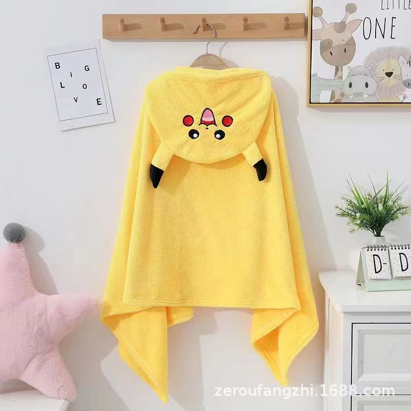 Coral Fleece Children'S Cape Bath Towel Newborn Bath Towel Square Baby Wrap Quilt Children'S Quilt