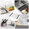 Skládací kuchyňský stojan na sušení nádobí Nerezová ocel Miska Držák na ovoce zeleninu Organizér do dřezu Košík Odkapávací stojany Nástroj