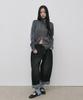 Seul Wide Washed Side Pintuck Denim Pants_Black Denim