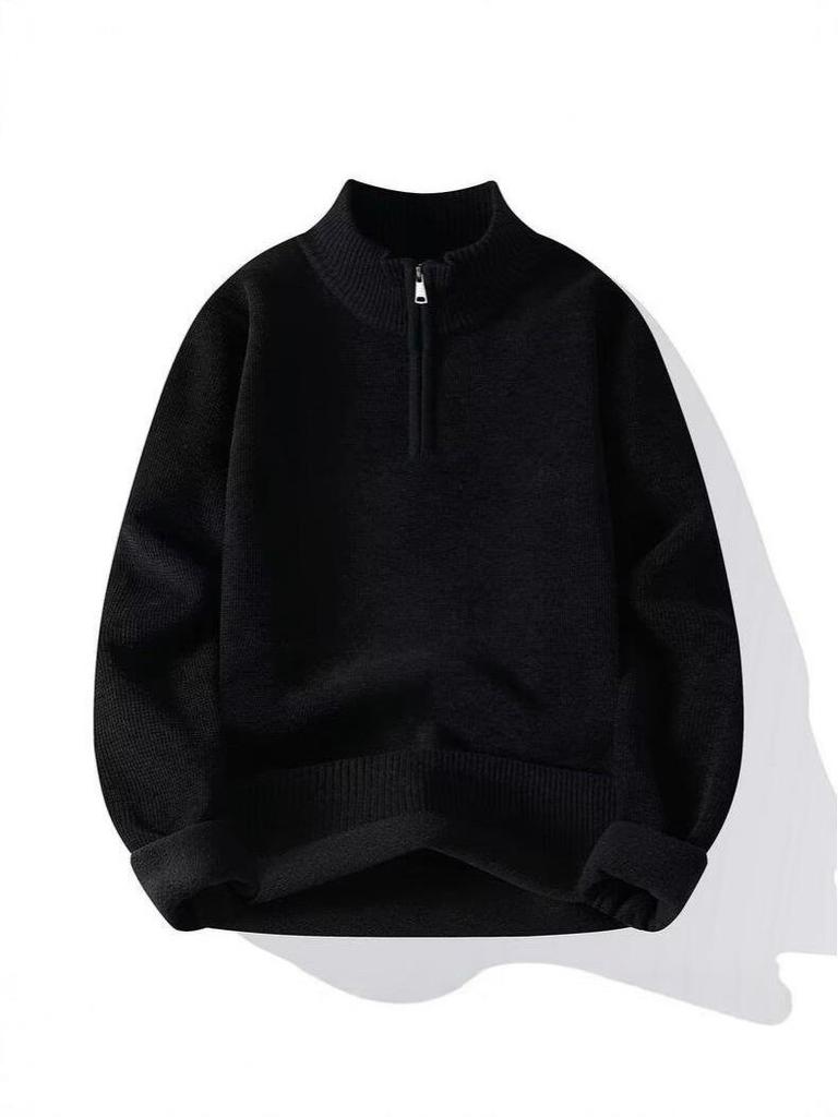 Herren Winter Fleece Halbhoher Kragen Strickware