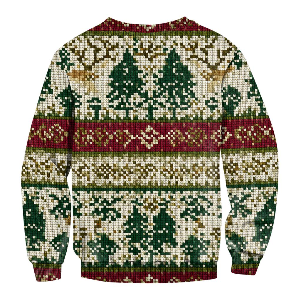 Men's Casual Fashion Printed Round Neck Pullover Sweatshirt