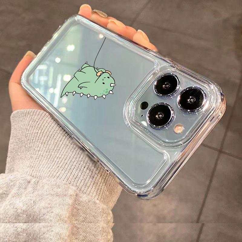 Couple Style Cartoon Dinosaur Phone Case For iPhone 17 16 15 14 13 12 11 Pro Max 13 Mini 16e 17 Air Soft TPU Cover Fundas
